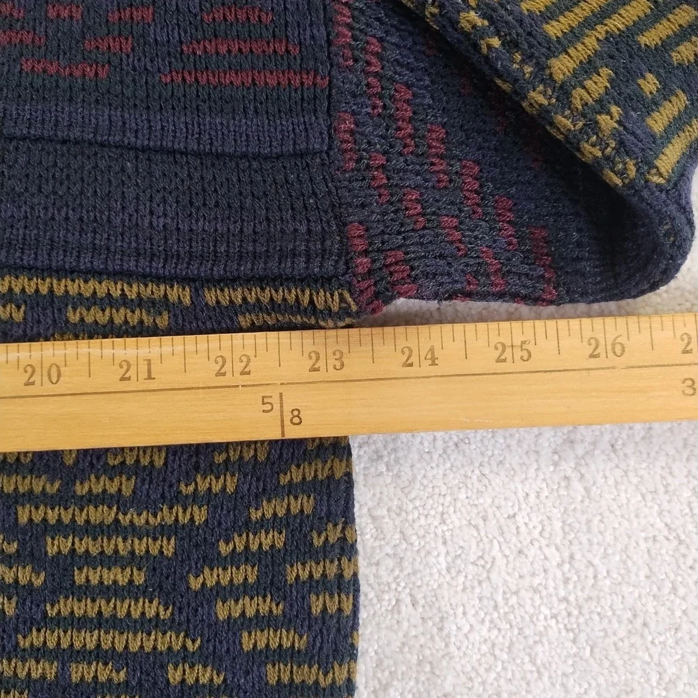 VTG Sears Men's Store V Neck Sweater Men's XL Multi Geometric Aztec Knit 90's